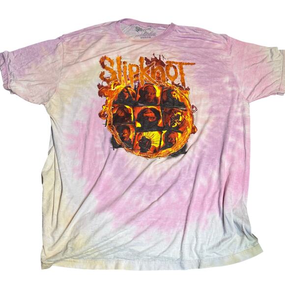 Slipknot Tie Dye Band Tee, Flame Faces Graphic, Unisex Size 3XL - Picture 1 of 4